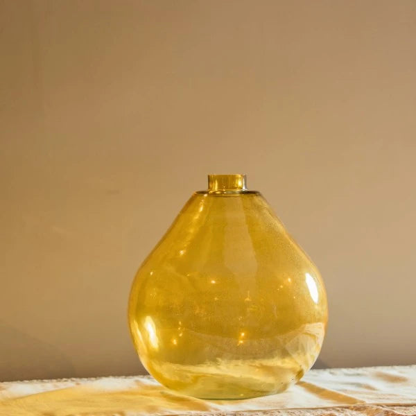 Gold Round Narrow Mouth Vase