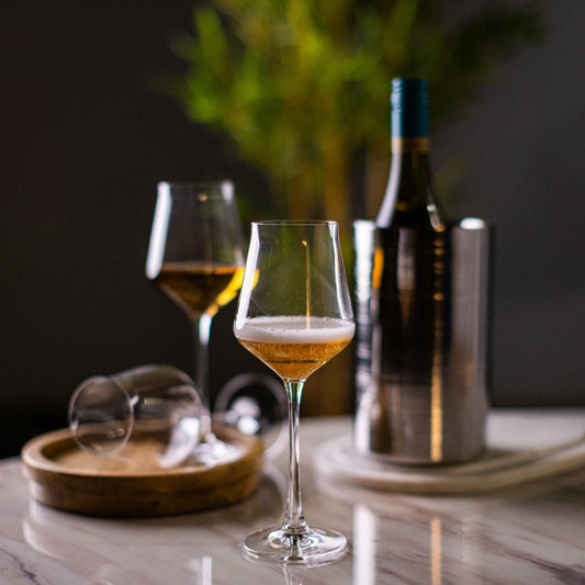 Set Of 6 Alca Clear White Wine Glasses