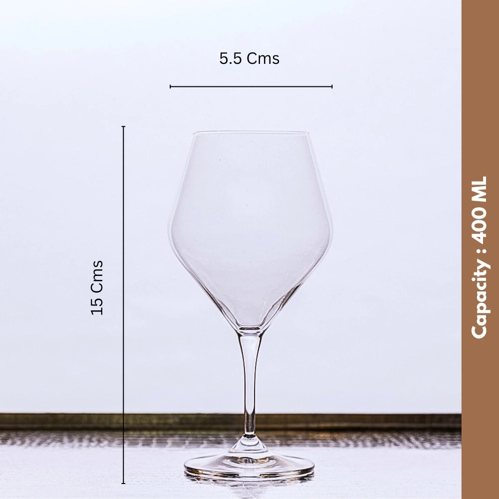 Set Of 6 Gavia Clear Red Wine Glasses