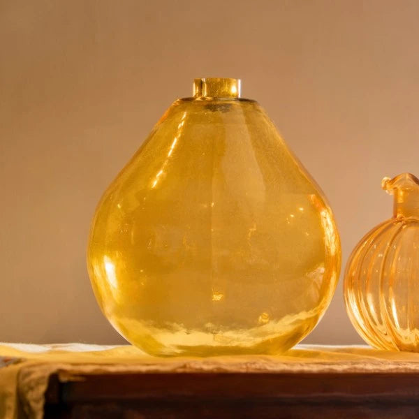 Gold Round Narrow Mouth Vase