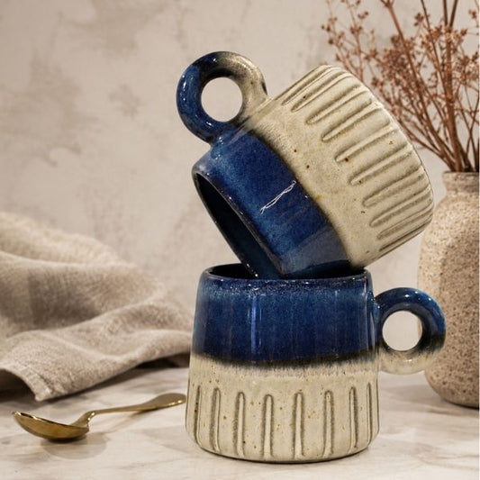 Blue & White Mitti Mug (Set of 2)