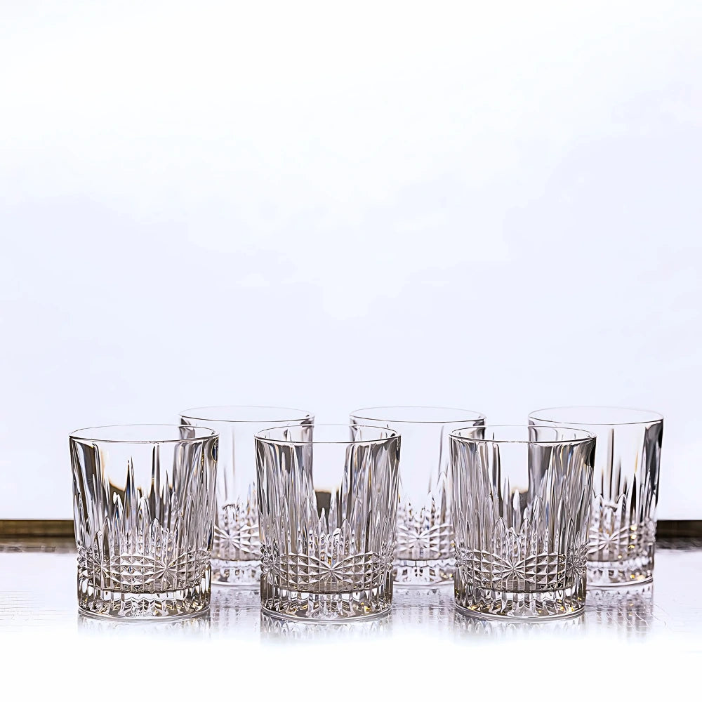 Set Of 6 Vibes Clear Whiskey Glasses