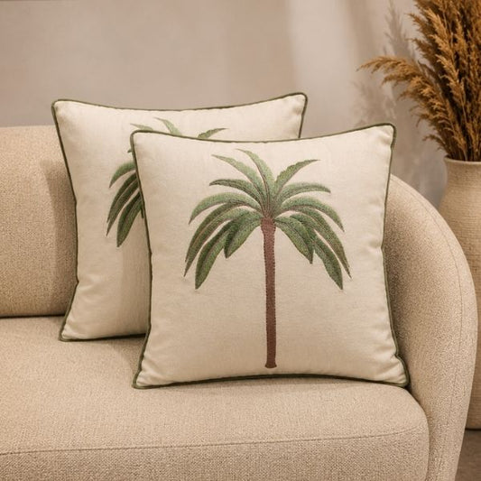 Green Palm Tree Cushion Cover
