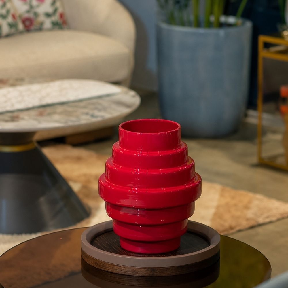 Red Spiral Vase Large