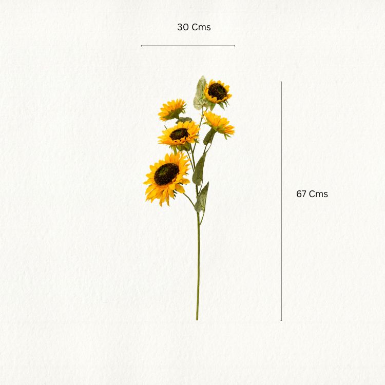 Artificial Yellow Sunflower Stem - Single