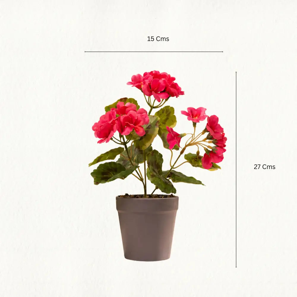 Artificial Begonia Flowers In Potted Plant