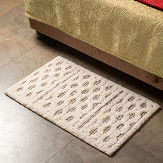Cream & Grey Design Bathmat
