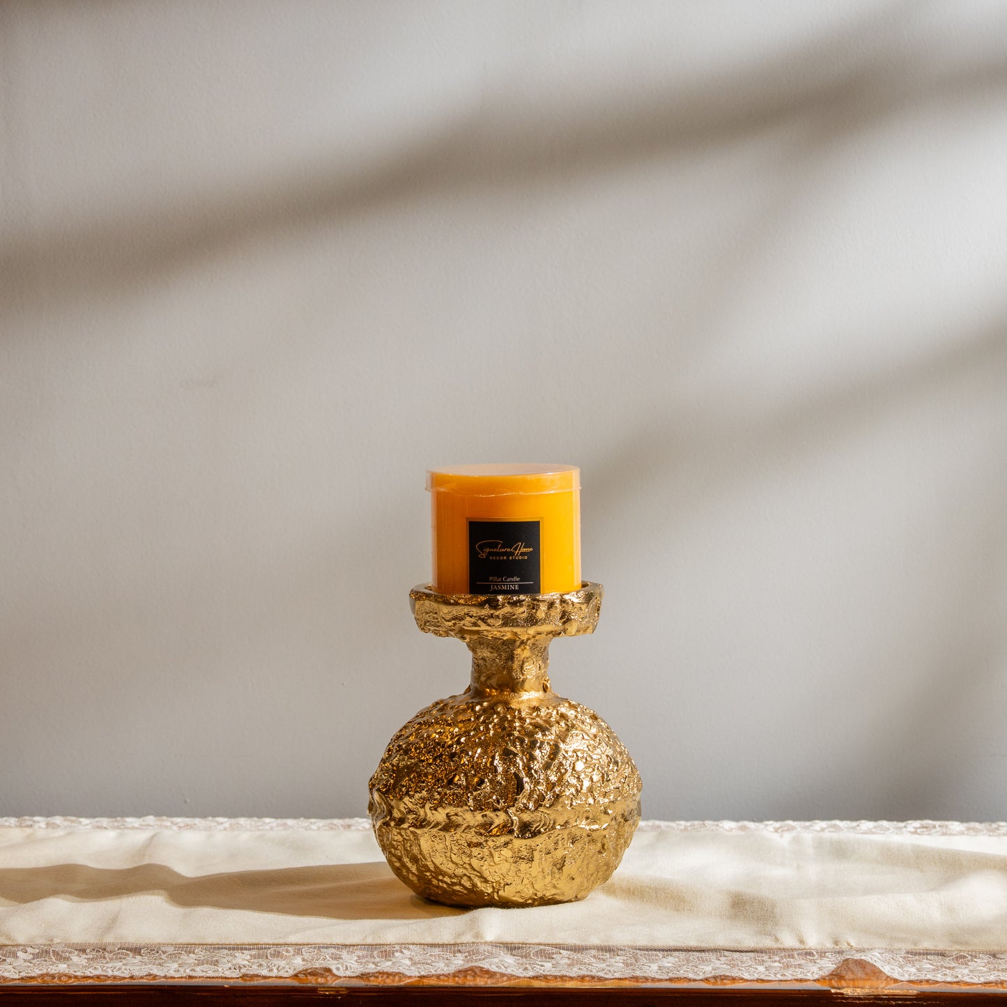 Gold Bigfoot Candle Holder