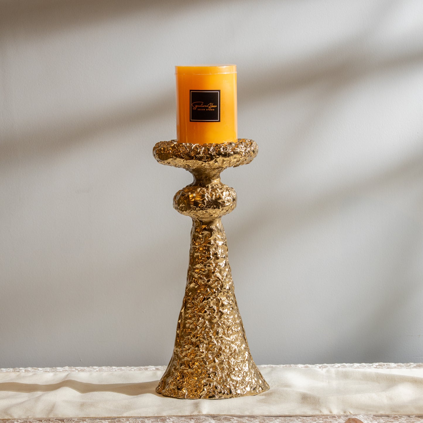 Gold Large Foot Candle Holder