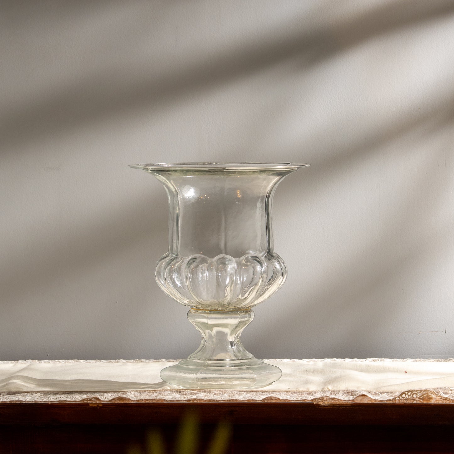 Clear Glass Candle Holder