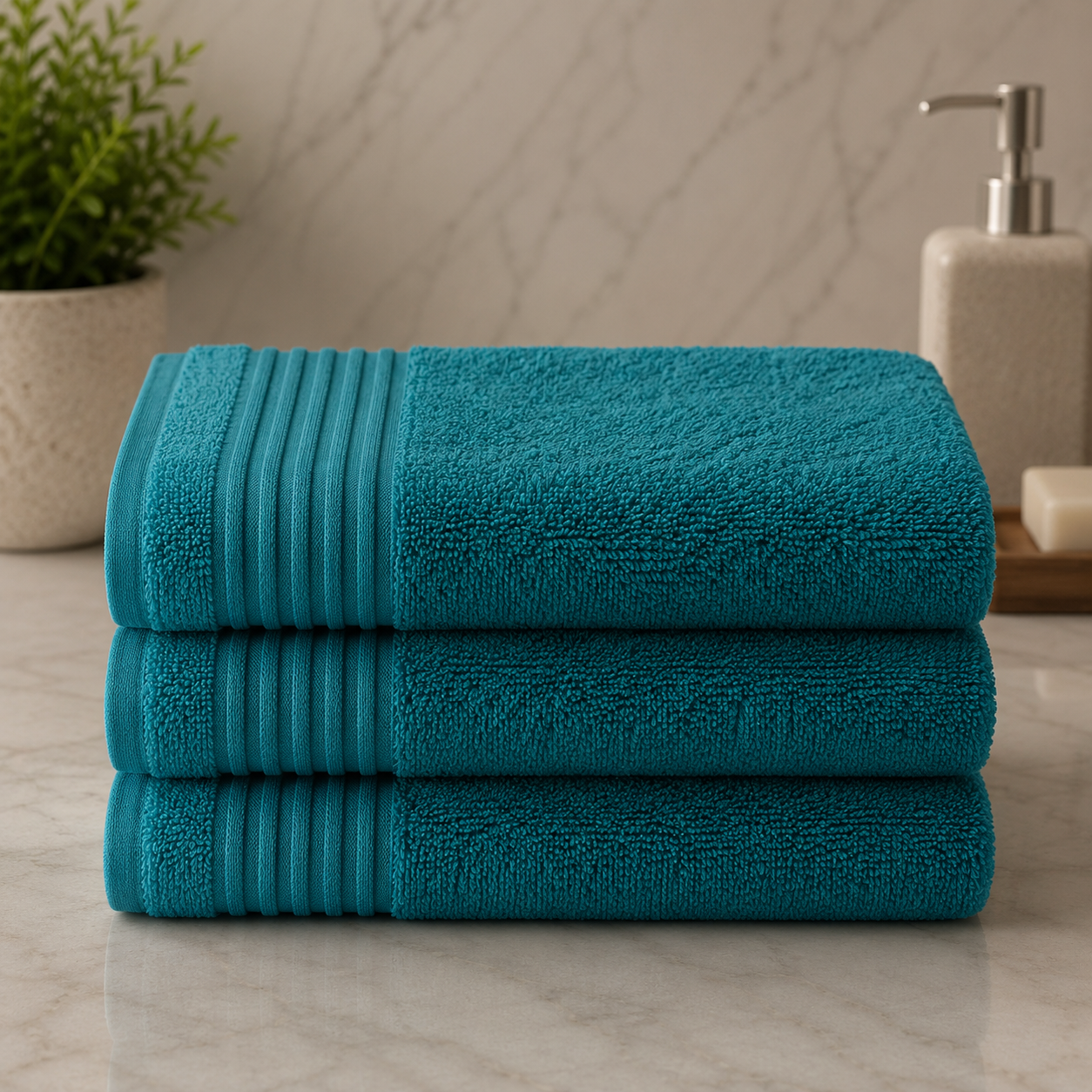Dark Green Cotton Hand Towel