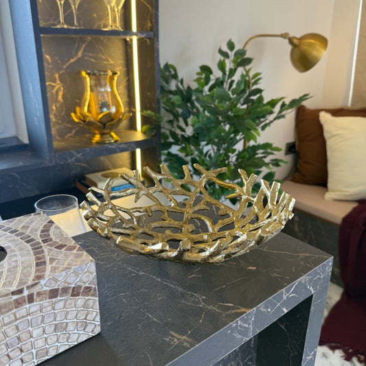 Gold Metal Jali Bowl