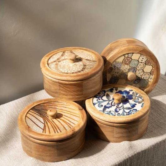 Wooden Roti Box - Set of 4