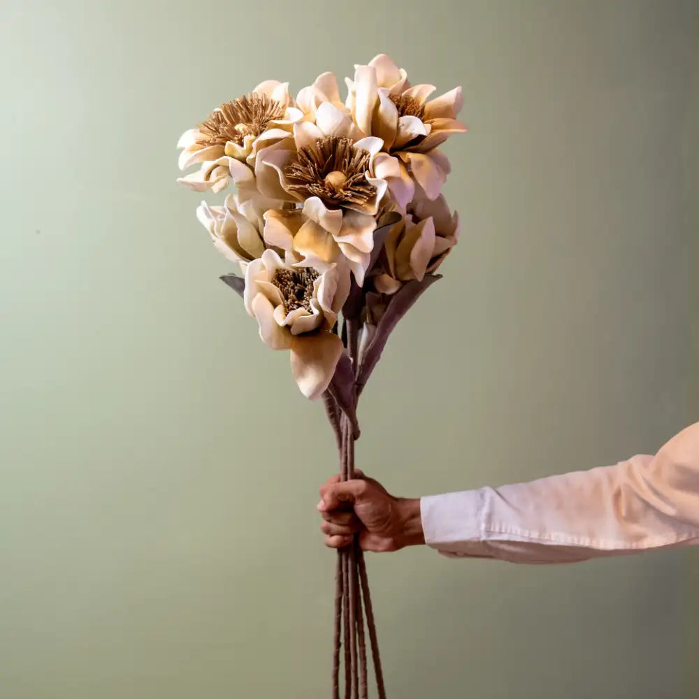 Off White Foam Flower Stem - Single