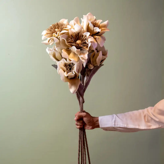Off White Foam Flower Stem - Single