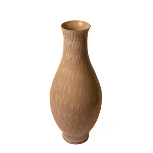 Beige & White Tall Glass Vase