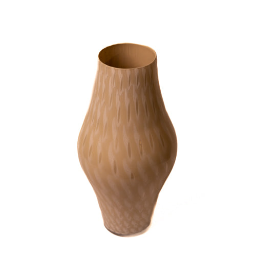 Off White & Beige Tall Glass Vase