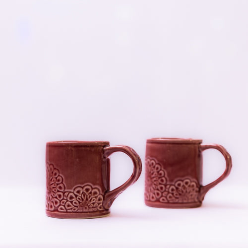 Cherry Red Flower Ceramic Mug