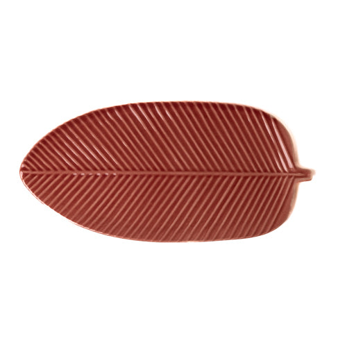 Punch Red Ceramic Leaf Platter