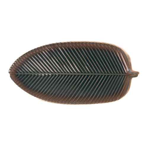 Green Leaf Ceramic Platter