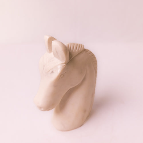 White Marble Horse Figure