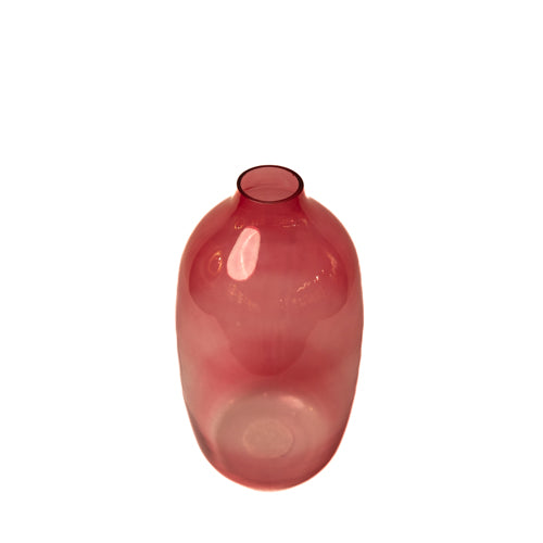 Wild Berry Pink Oval Glass Vase