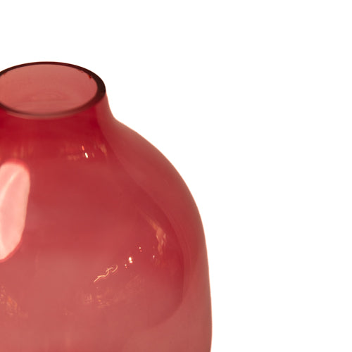 Wild Berry Pink Oval Glass Vase