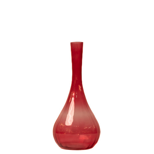 Magenta Pink Narrow Neck Glass Vase