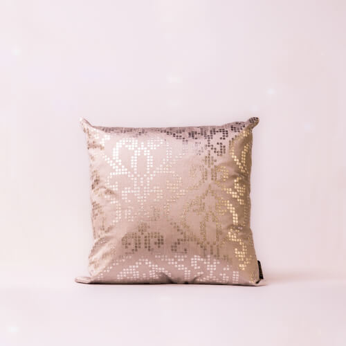 Light Grey Foil Printed Cushion Cover