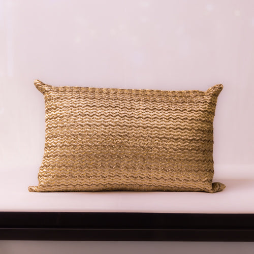 Gold Sequin Work Cushion Cover