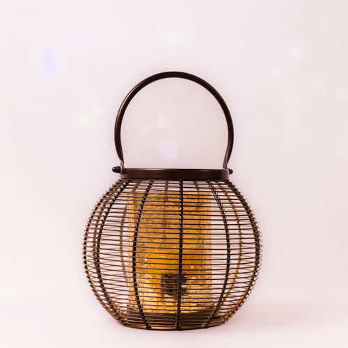 Lyla Rustic Brown Large Metal Lantern