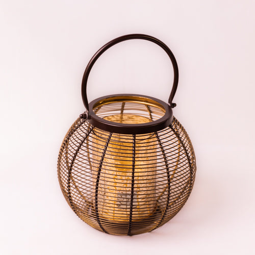 Lyla Rustic Brown Large Metal Lantern