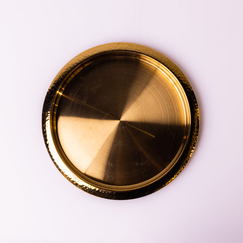 Gold Round Metal Bar Tray