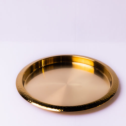 Gold Round Metal Bar Tray