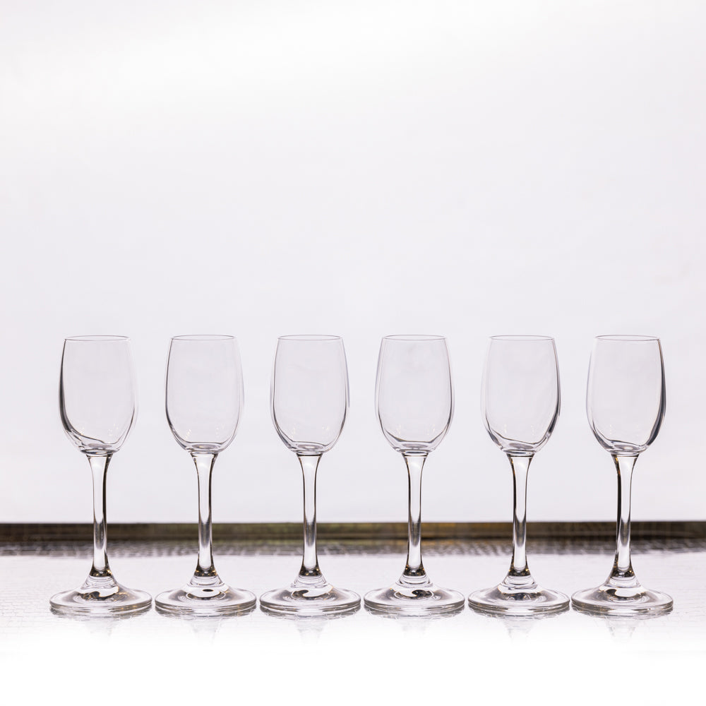 Set Of 6 Sylvia Clear Liquer Glasses