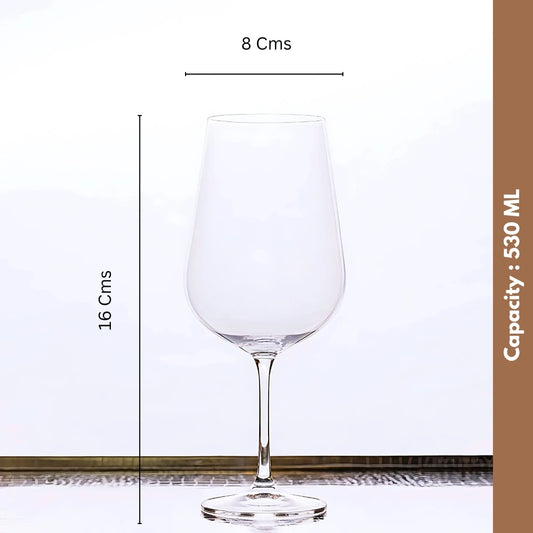 Set Of 6 Colibri Clear Red Wine Glasses Measurements