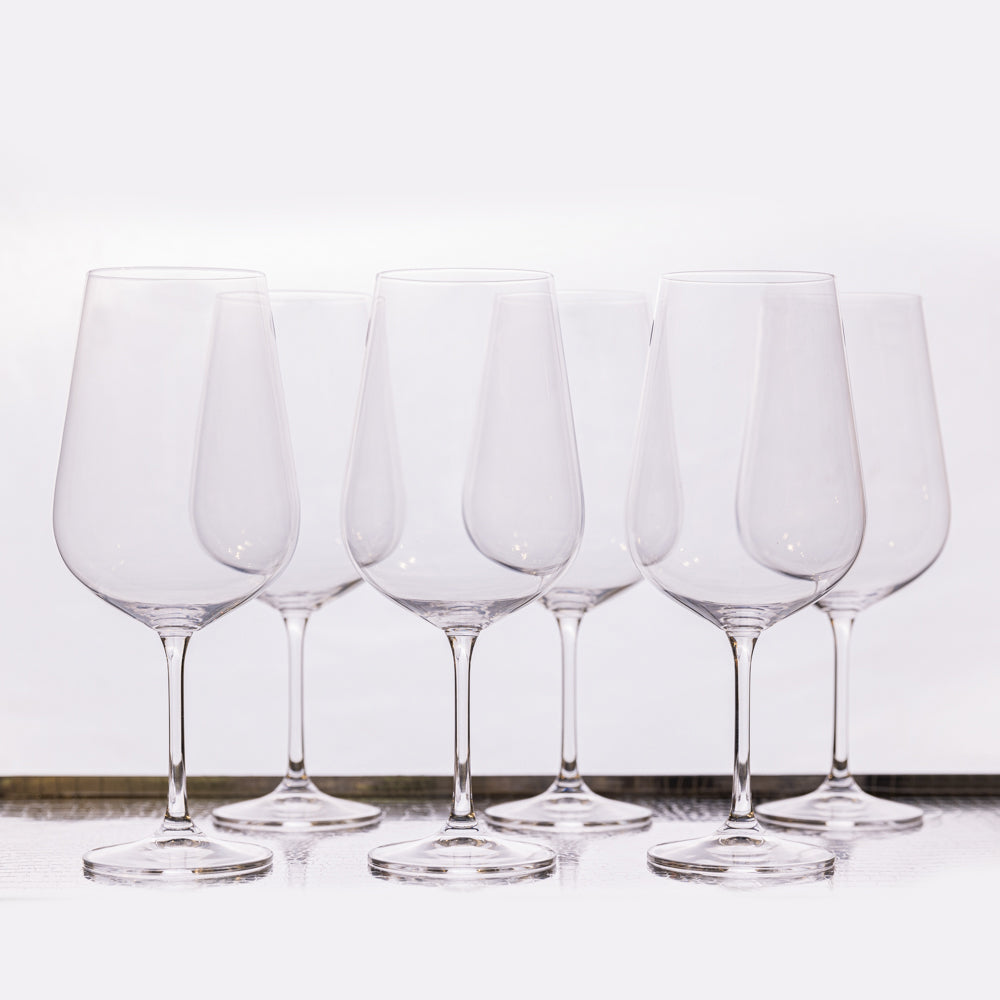 Set Of 6 Colibri Clear Red Wine Glasses