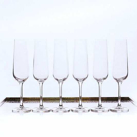 Set Of 6 Strix Champagne Flutes