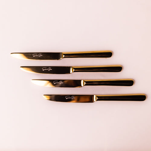 Set Of 4 Gold Hayward Table Knives