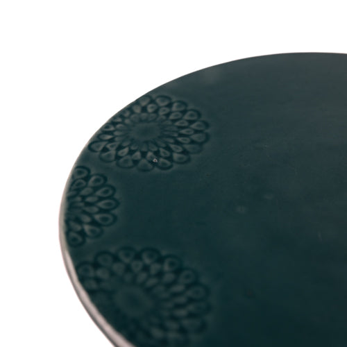 Green Ceramic Embossed Cake Stand