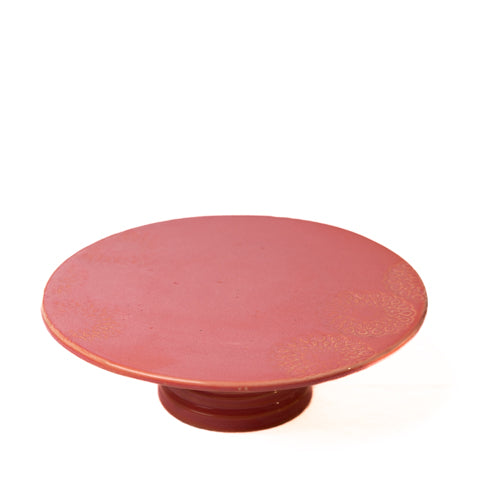 Blush Pink Ceramic Embossed Cake Stand