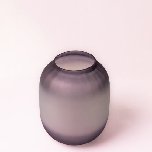 Frosted Black Glass Vase