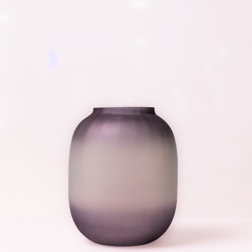 Frosted Black Glass Vase