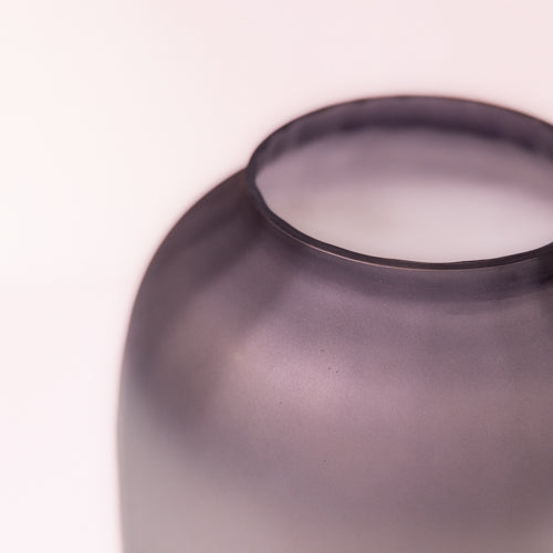 Frosted Black Glass Vase