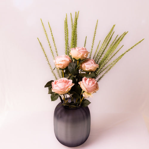 Frosted Black Glass Vase