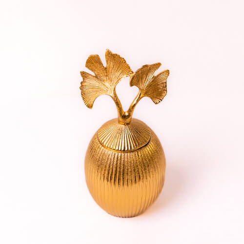 Gold Leaf Decorative Jar - L