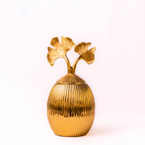 Gold Leaf Decorative Jar - L