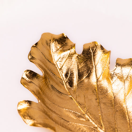 Gold Jumbo Metal Decorative Leaf Platter