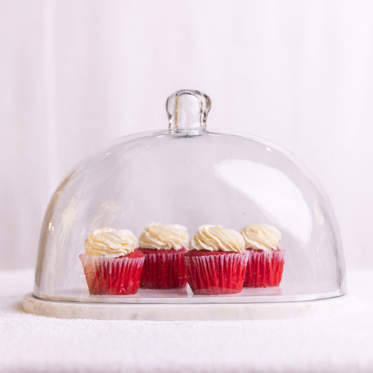 Oval Glass Cloche On Marble Base