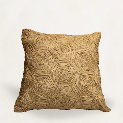 Gold Textured Hexagonal Cushion Cover